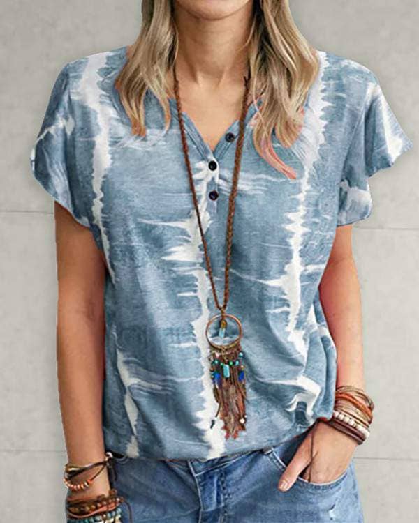 Tie dye short sleeve loose tshirts