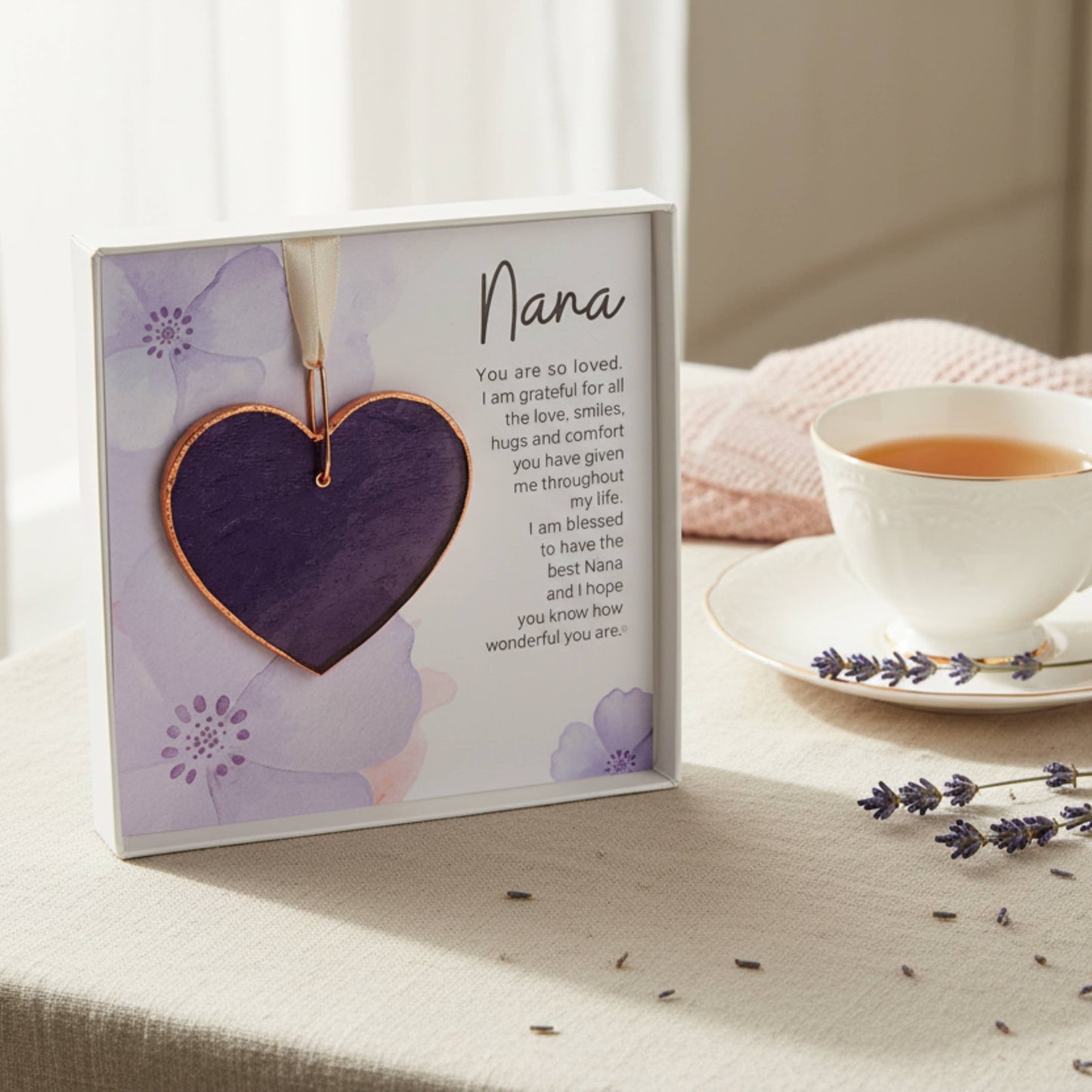 Nana Keepsake Gift – Handmade Stained Glass Heart