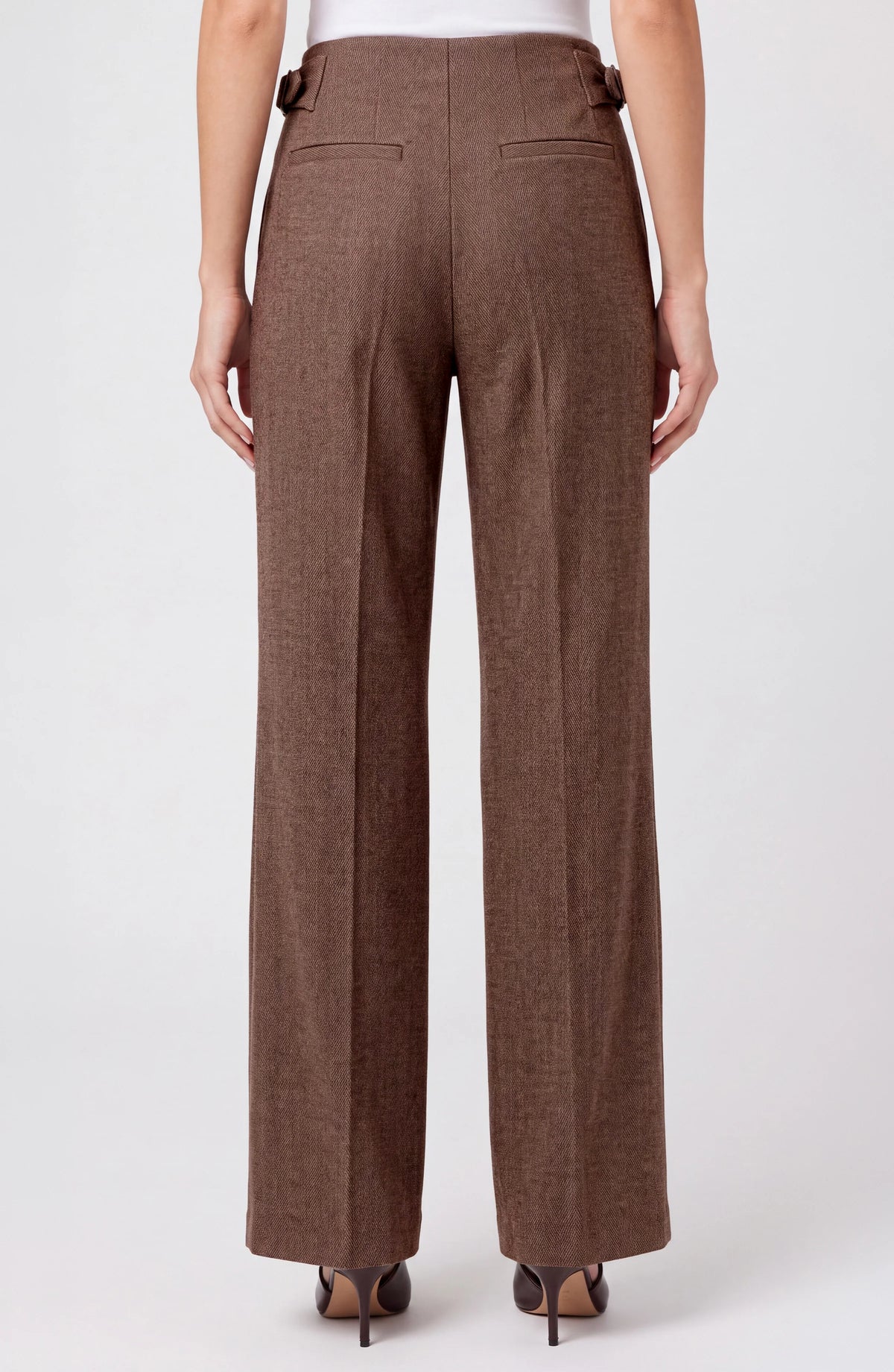 Liverpool High-rise Pleated Wide Leg Trouser W/ Side Tab