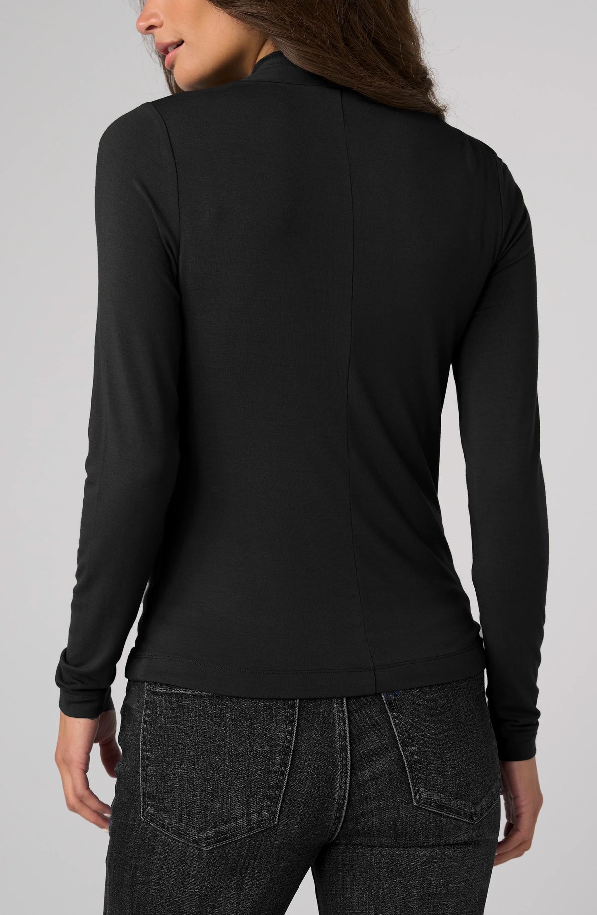 Liverpool Long Sleeve Wrap Neck Knit Top