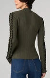 Liverpool Mock Neck Long Sleeve Sweater (Olive W/ Black)