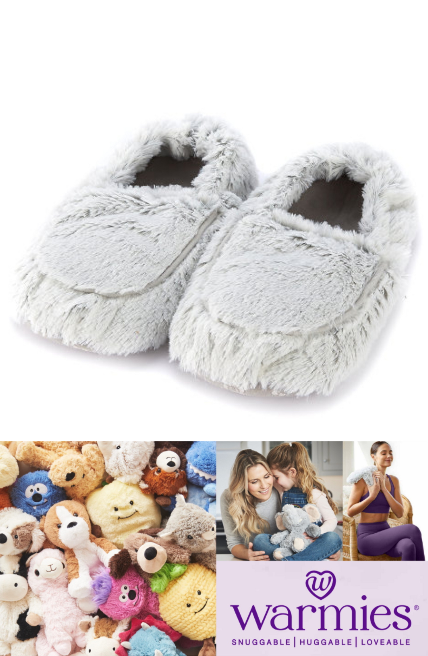 Warmies Marshmallow Gray Slippers