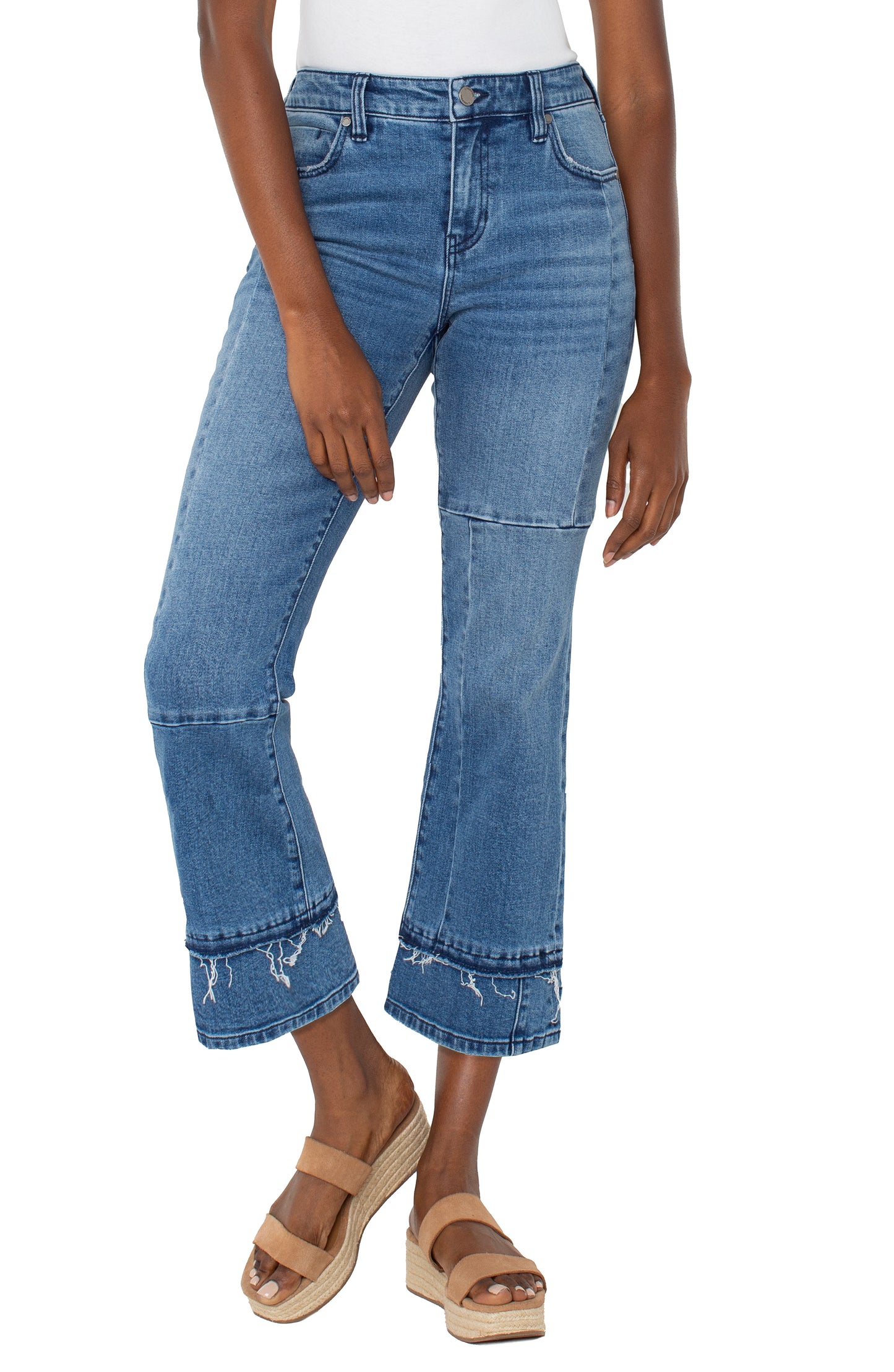 Liverpool Hannah Crop Flare with Multi Seam Details (25.5" inseam) (Tremont)