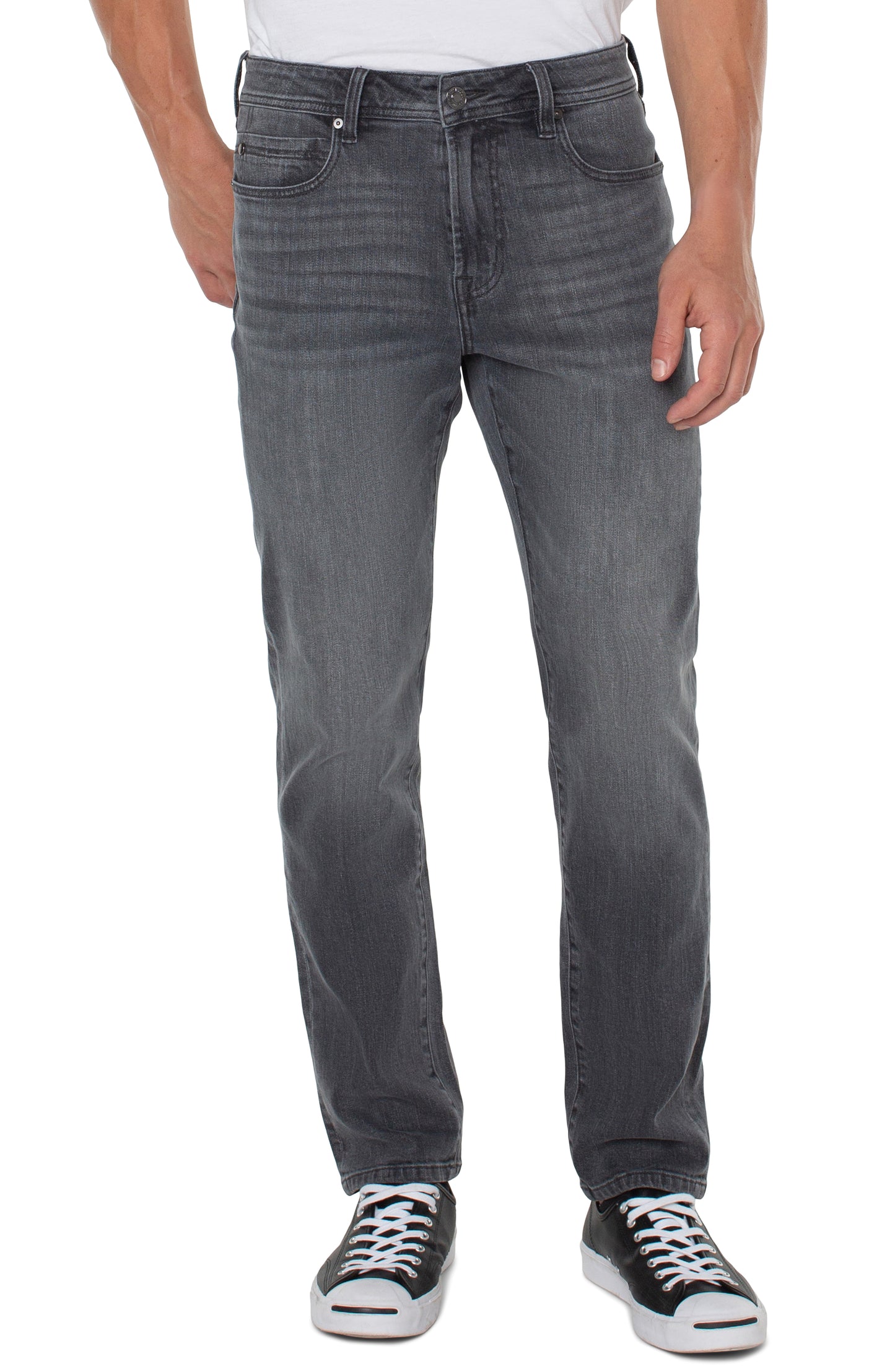 Liverpool Men's Kingston Modern Straight Jeans 32" Inseam (Greystone)