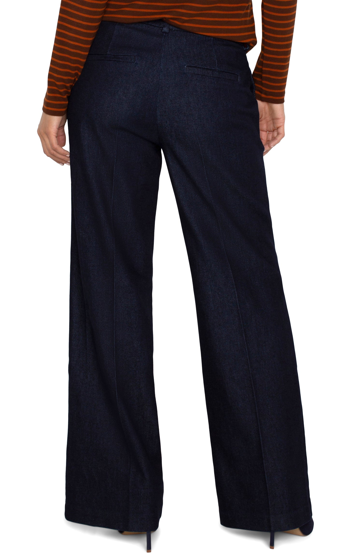 Liverpool Kelsey Wide Leg Trouser (31" inseam) (Indigo Rinse)