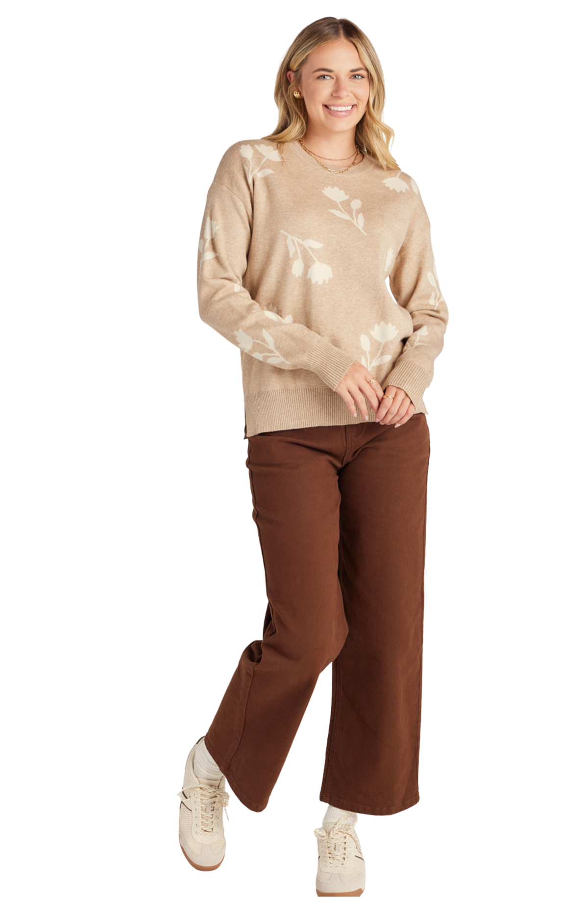 Flower Jacquard Sweater