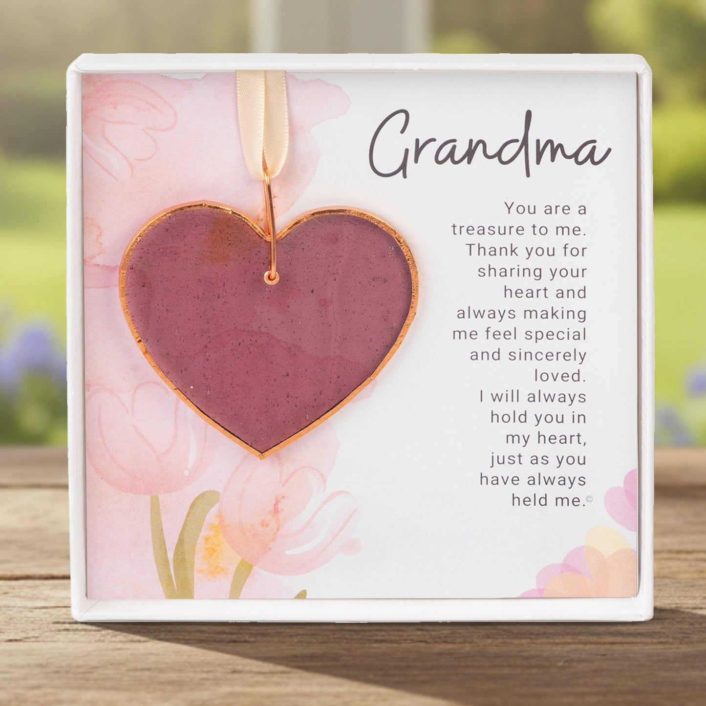 Grandma Keepsake Gift – Handmade Stained Glass Heart