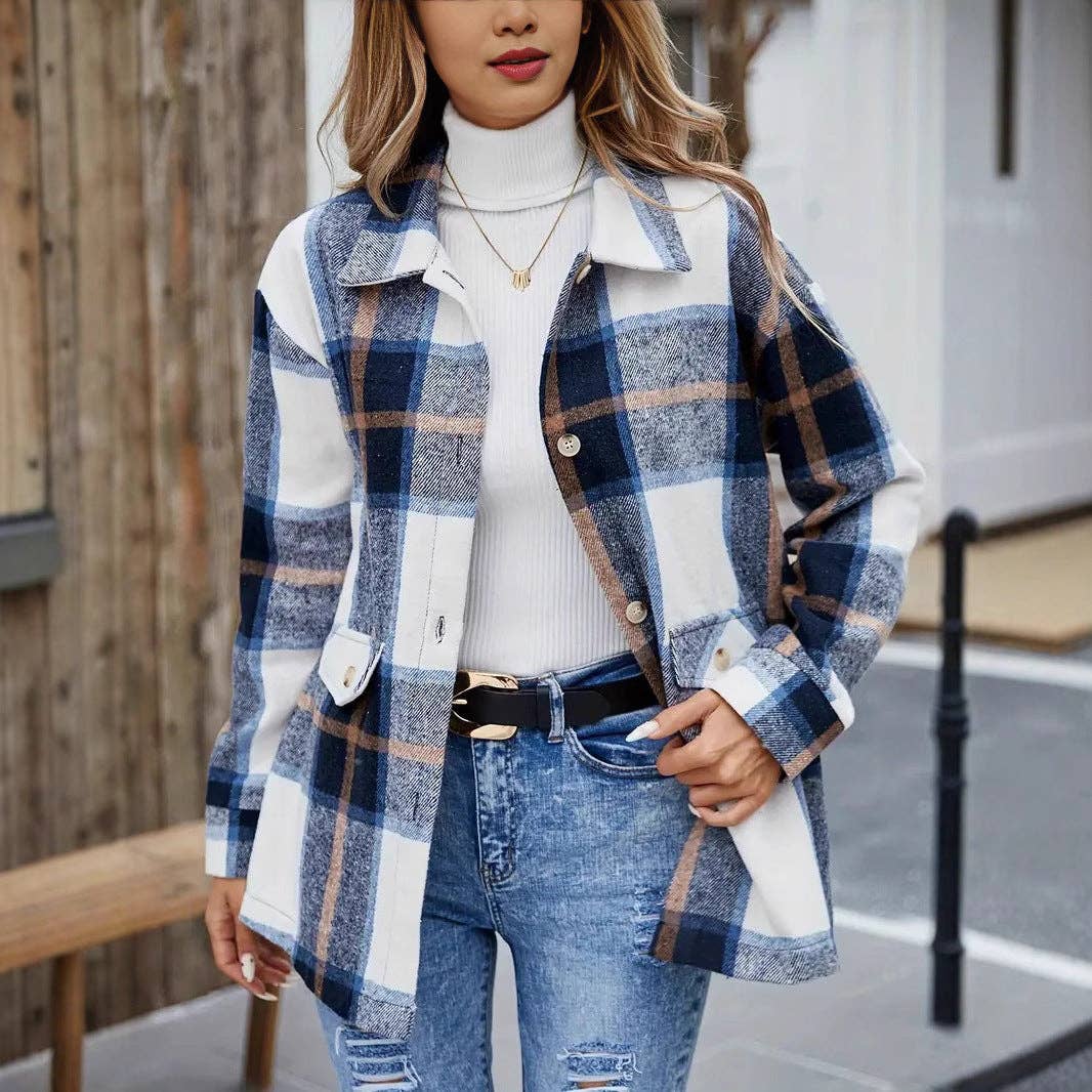 Plaid Flannel Shacket Long Sleeve