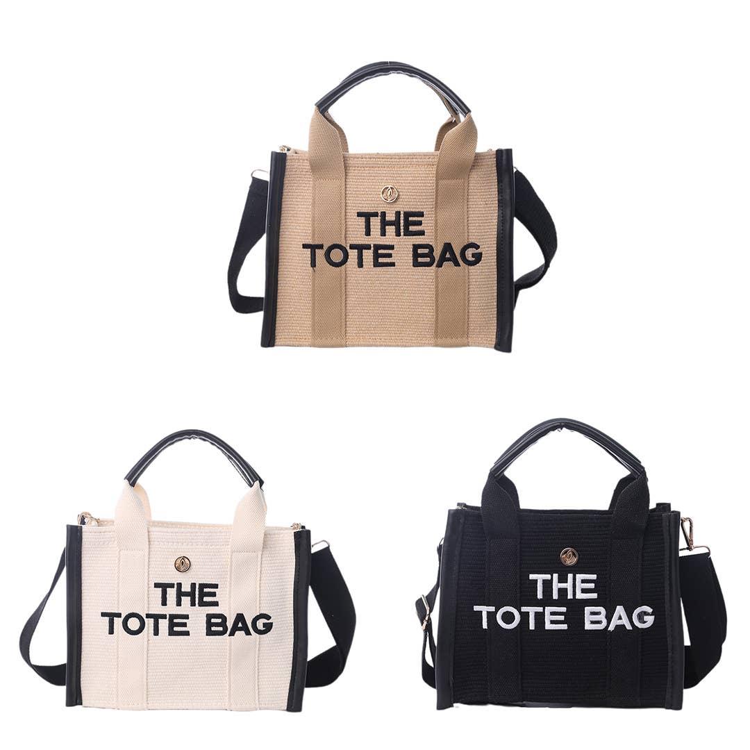 Canvas Tote Bag with Black Trim