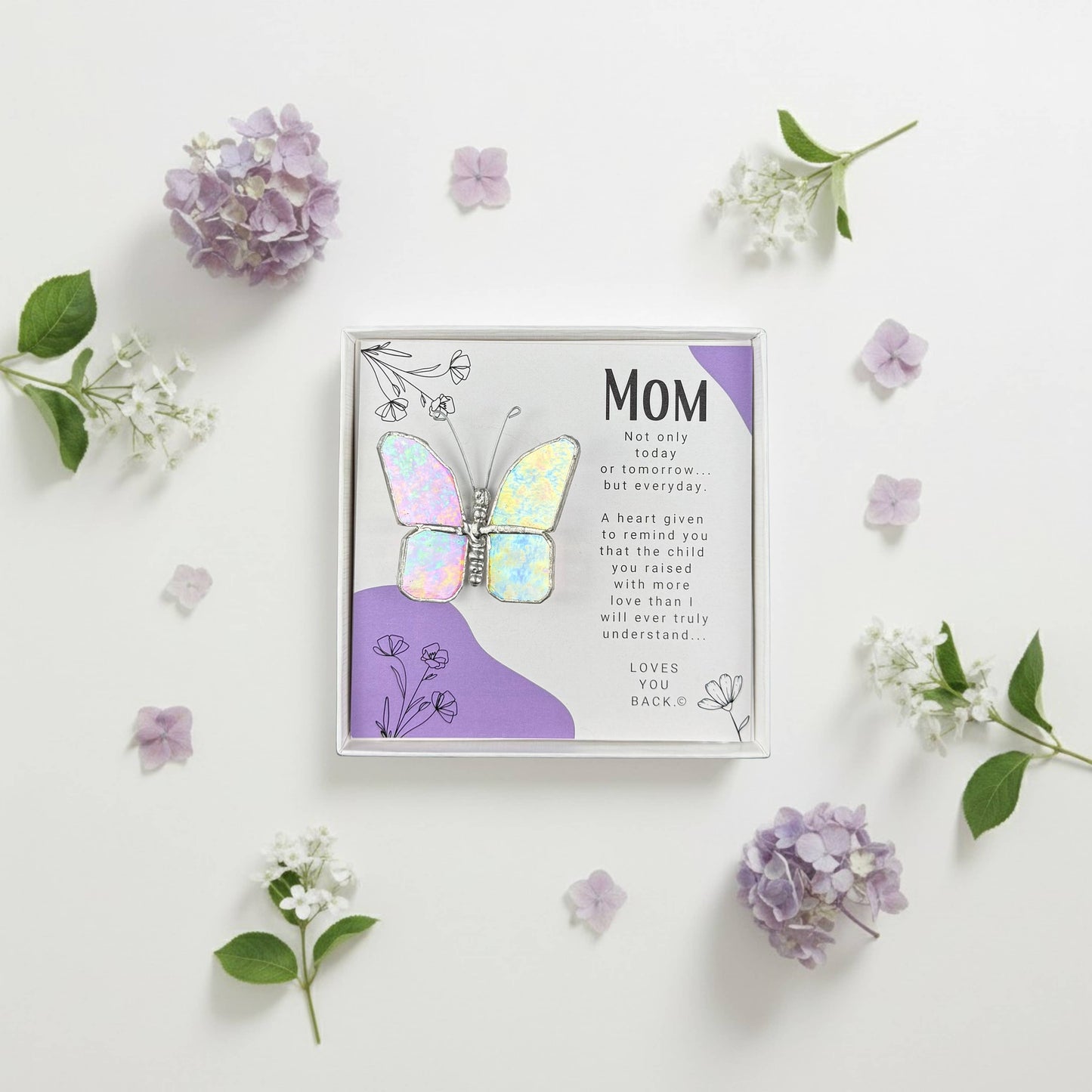 Mom Love You Back: Handmade Stained Glass Butterfly