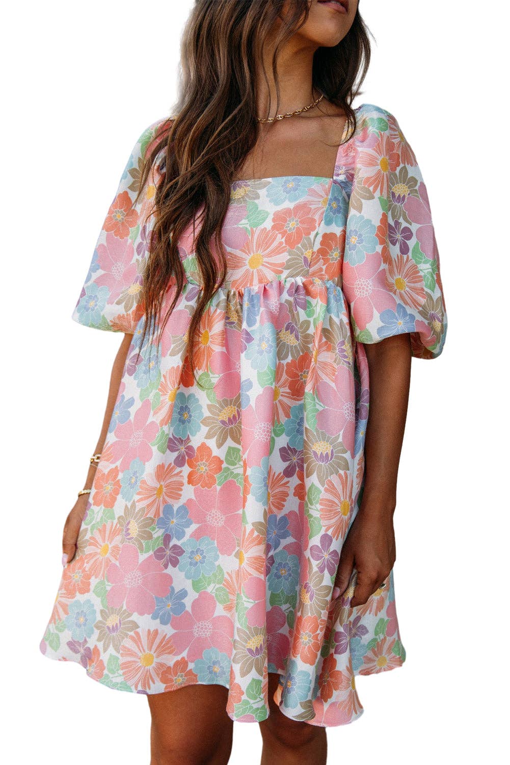 Floral Puff Sleeve Dress