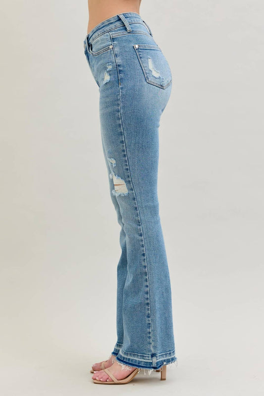 Judy Blue Mid Rise Destroy & Released Hem Bootcut