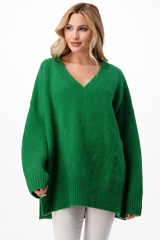 Oversized V-Neck Boyfriend Sweater