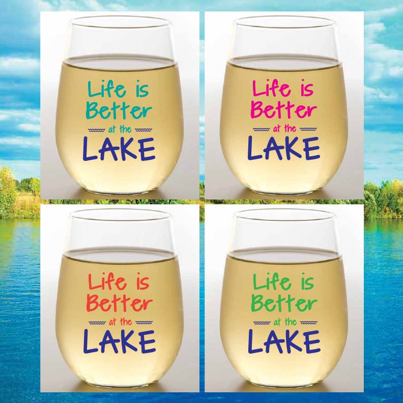 Life is Better at the Lake Tritan Unbreakable Wine Tumblers
