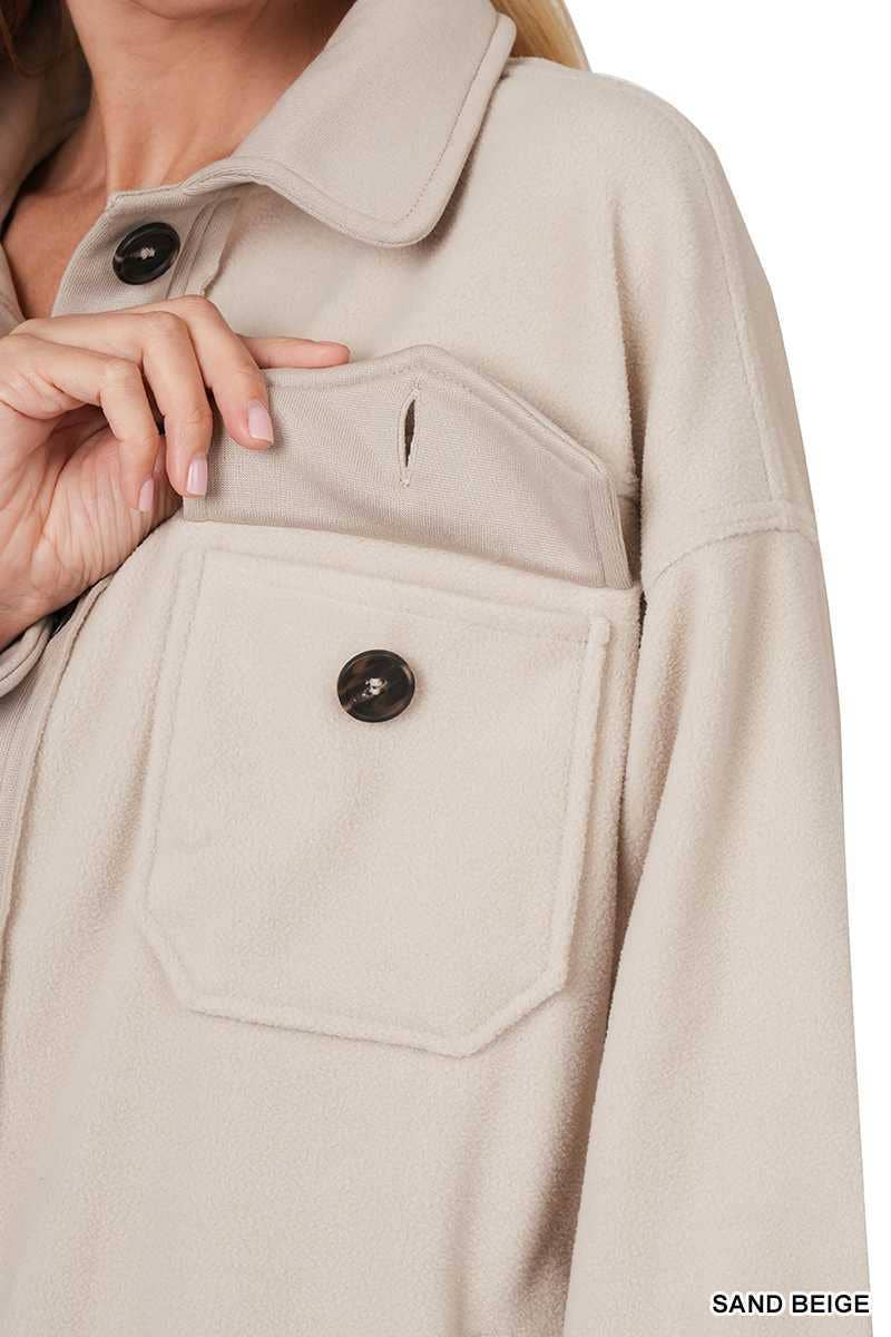 Oversized Basic Fleece Shacket