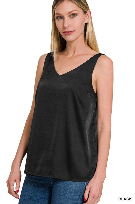 Satin Charmeuse V-Neck Cami