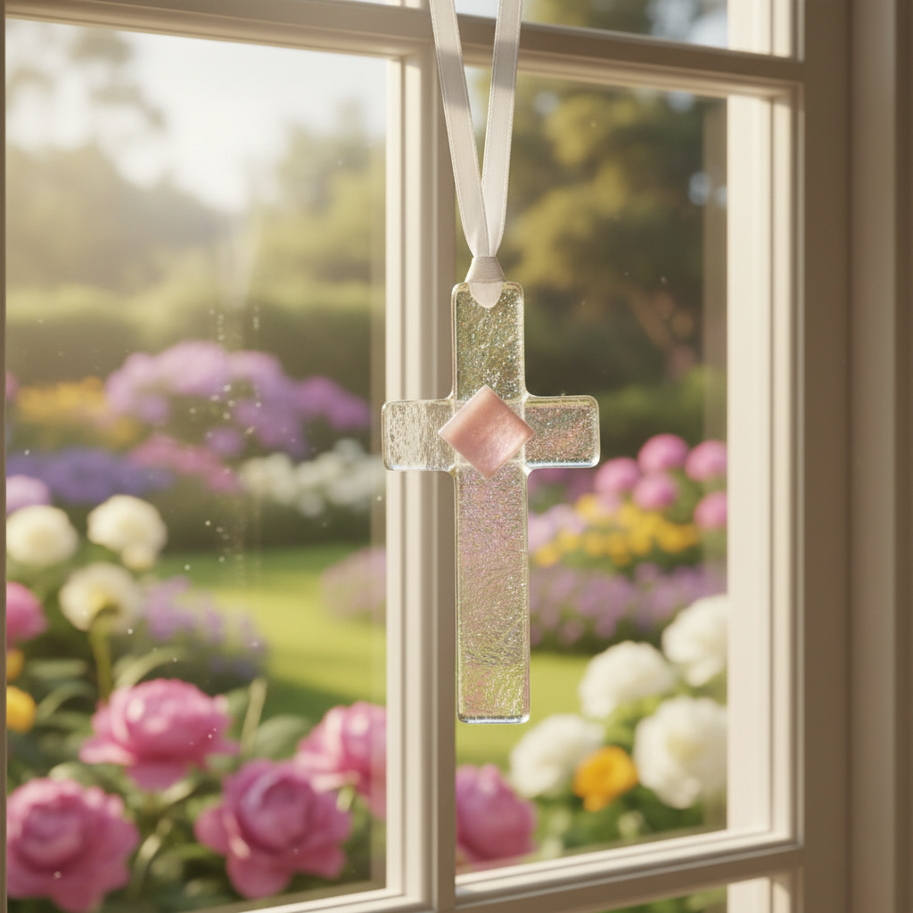 Confirmation Gift Cross For Girl: USA Handmade Glass