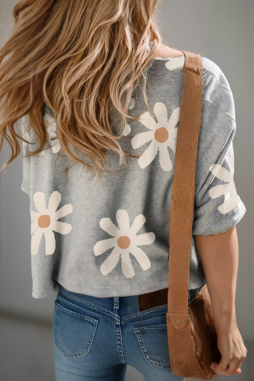 Big Flower Printed Loose Fit Shirt