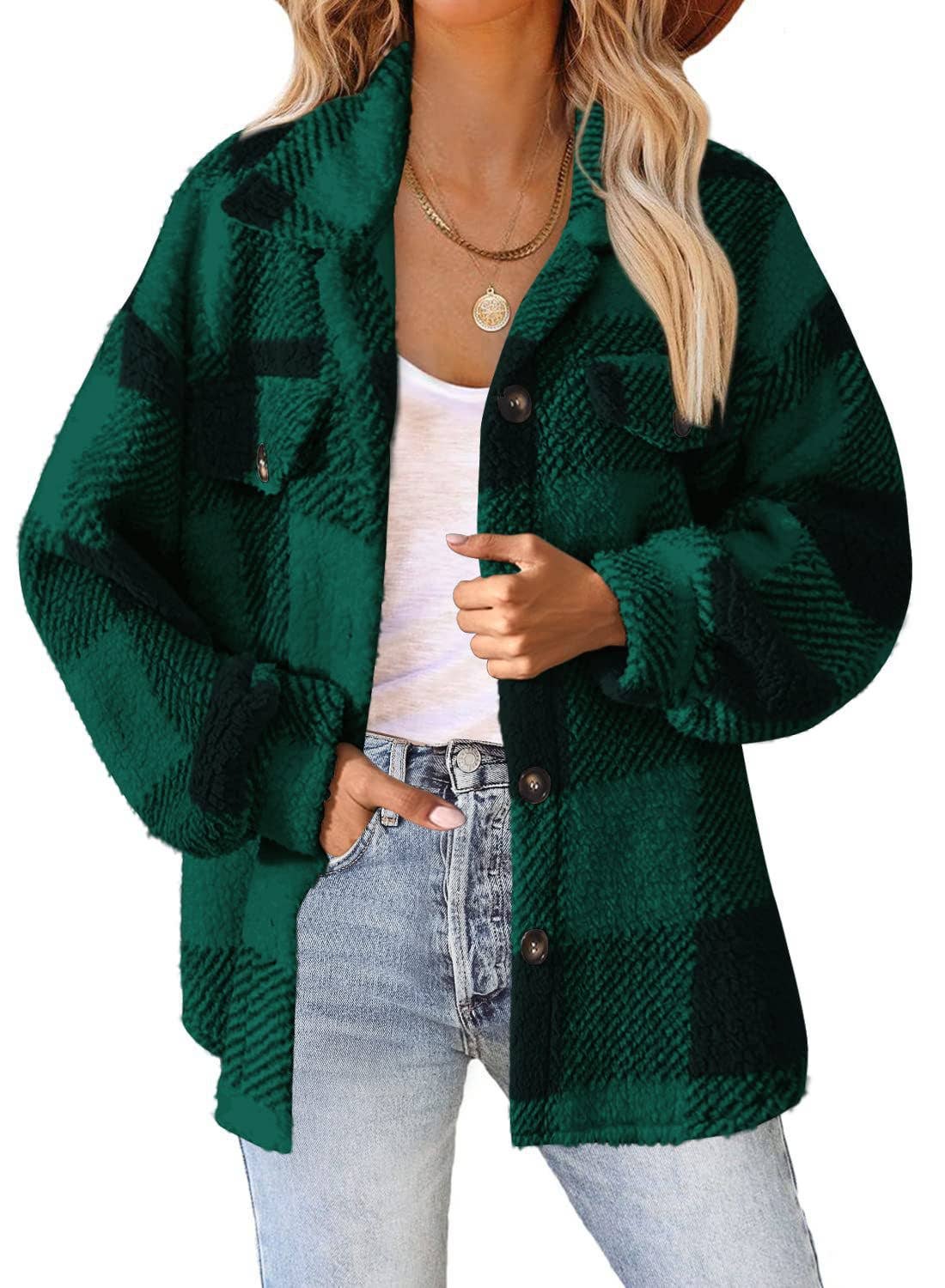 Plaid Sherpa Shacket Jacket