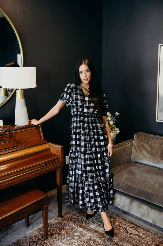 The Eden Dress in Shadow Plaid