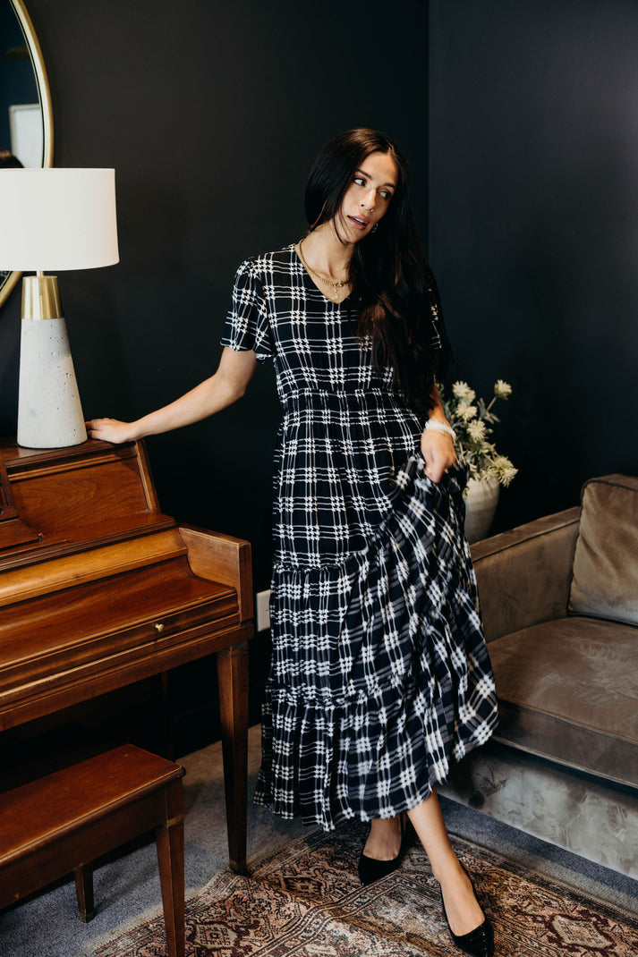 The Eden Dress in Shadow Plaid