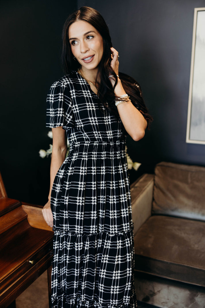 The Eden Dress in Shadow Plaid