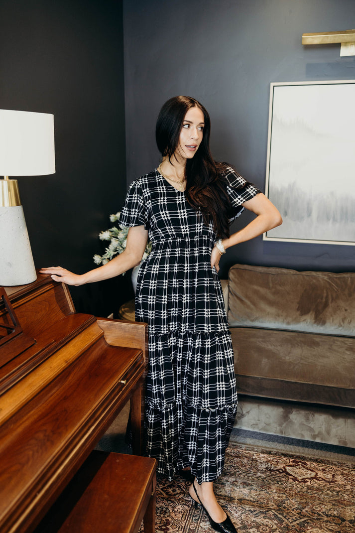 The Eden Dress in Shadow Plaid