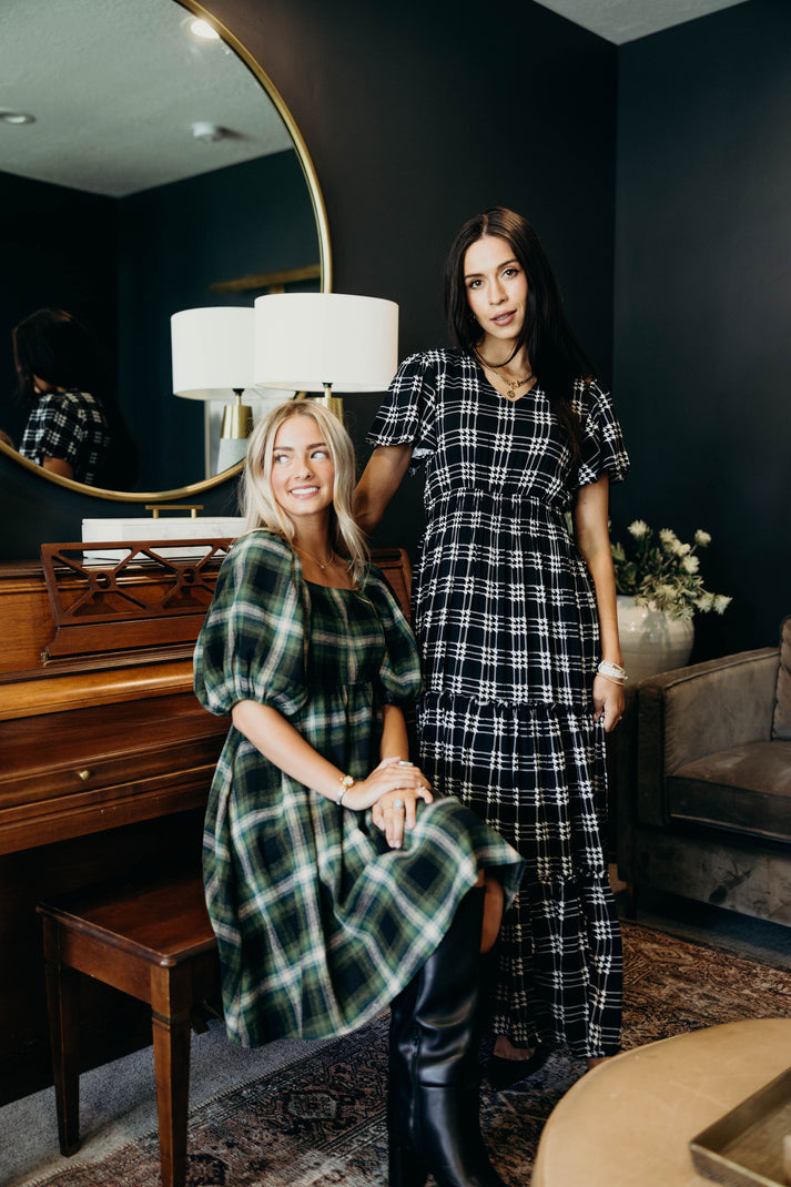 The Eden Dress in Shadow Plaid