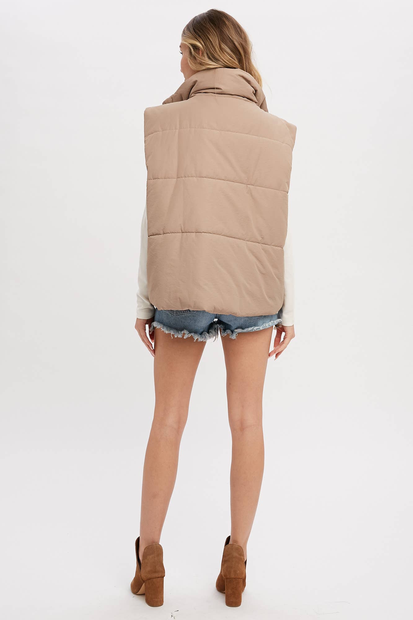Oversized Puffer Vest (Mocha)