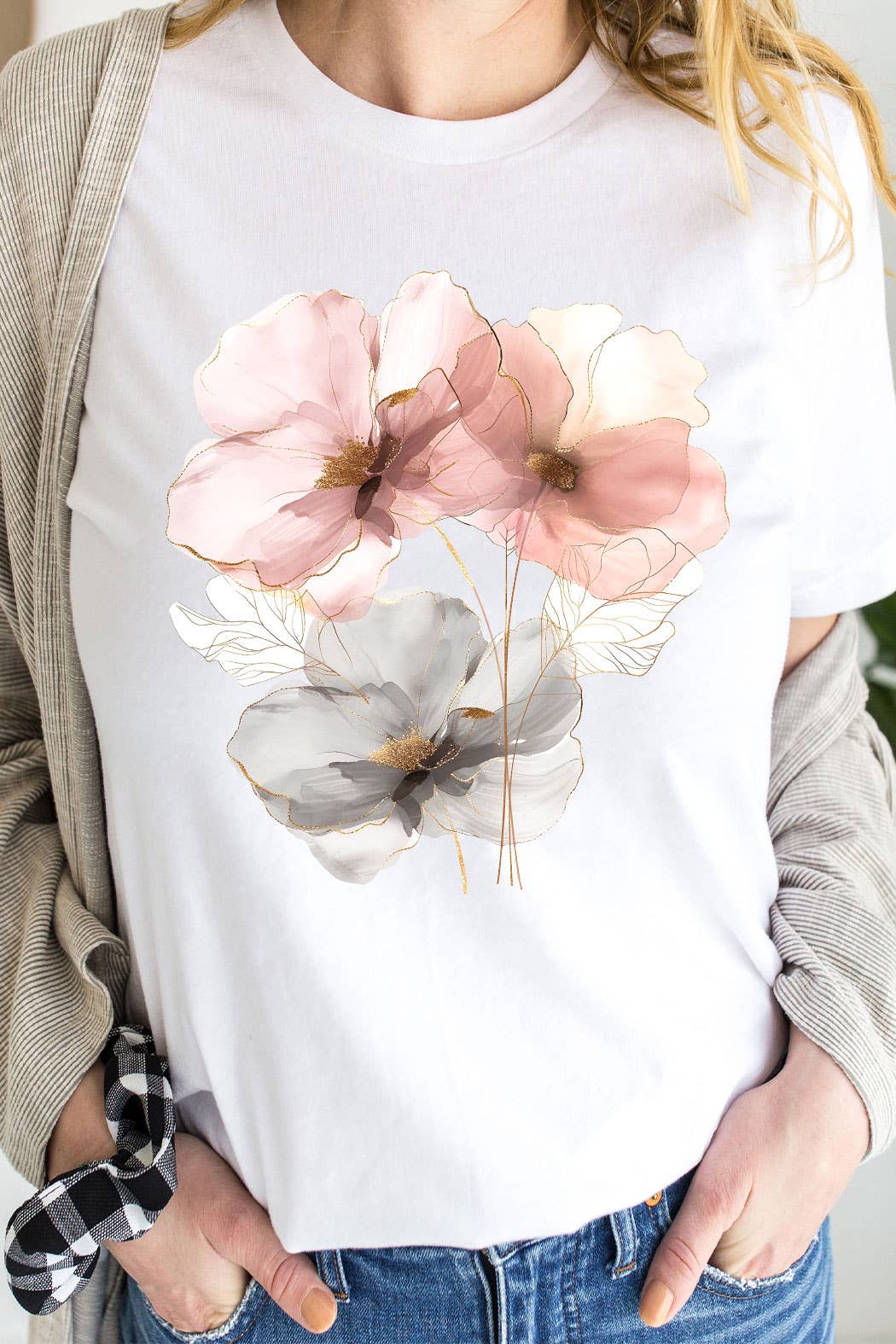 Watercolor Whimsical Flower Graphic Tee