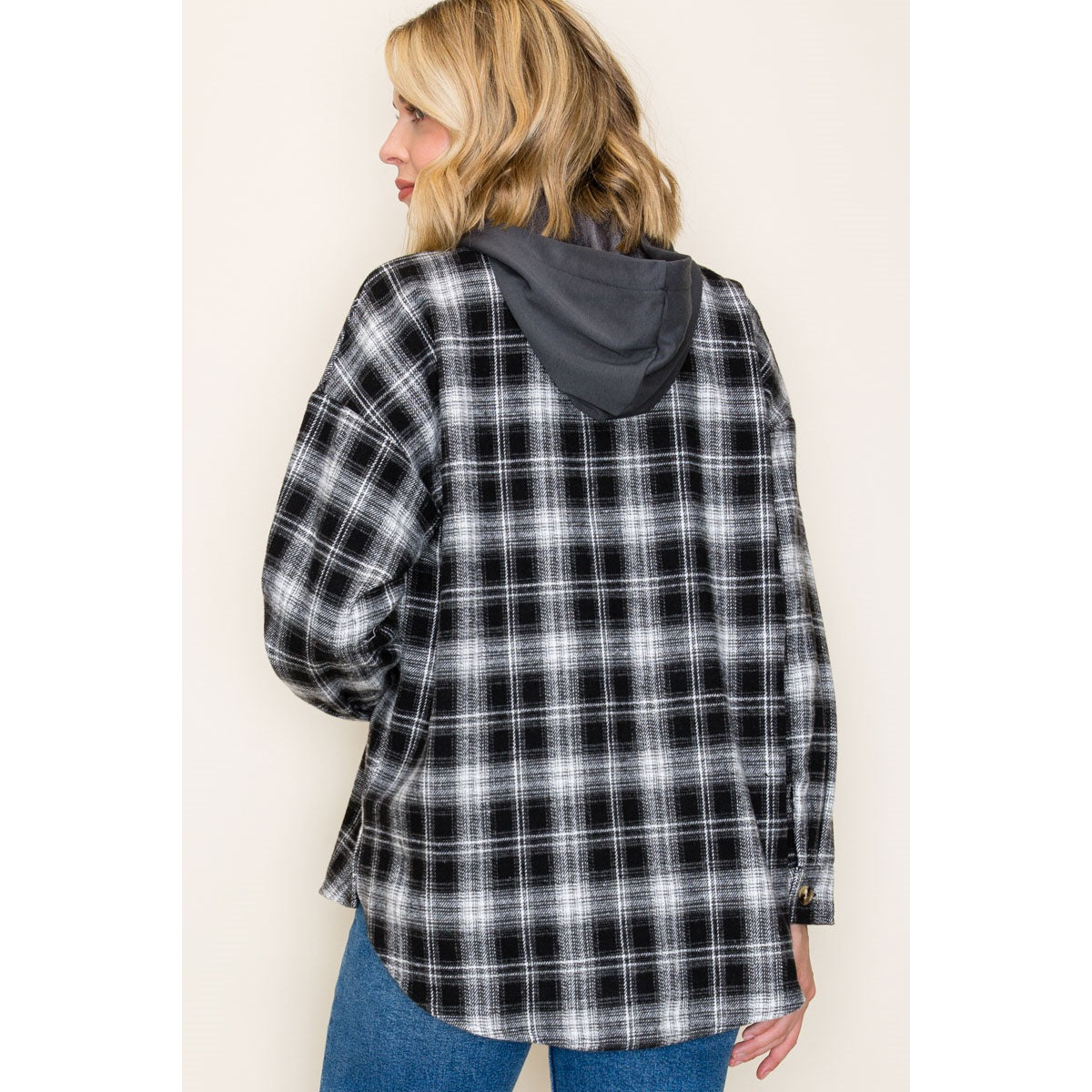Twofer French Terry Plaid Jacket