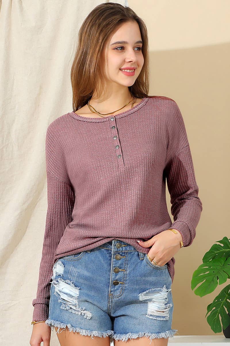 V-Neck Casual Long Sleeve Top