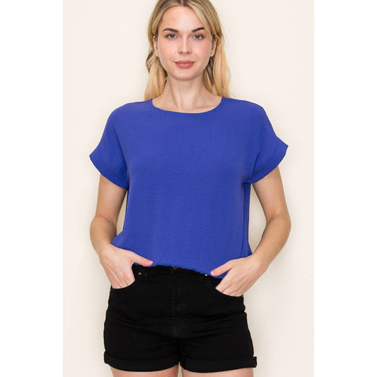 Solid Color Crinkled Top