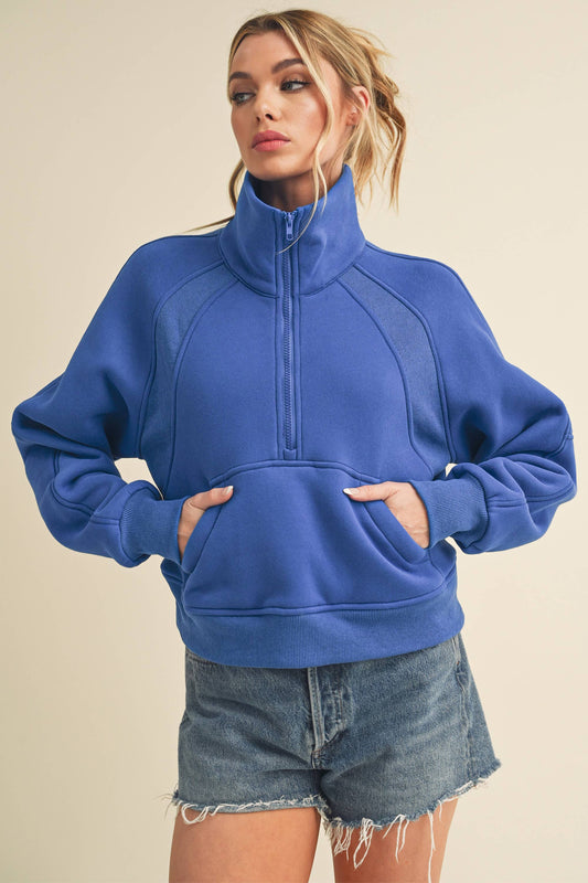 Dove Funnel Neck Half Zip