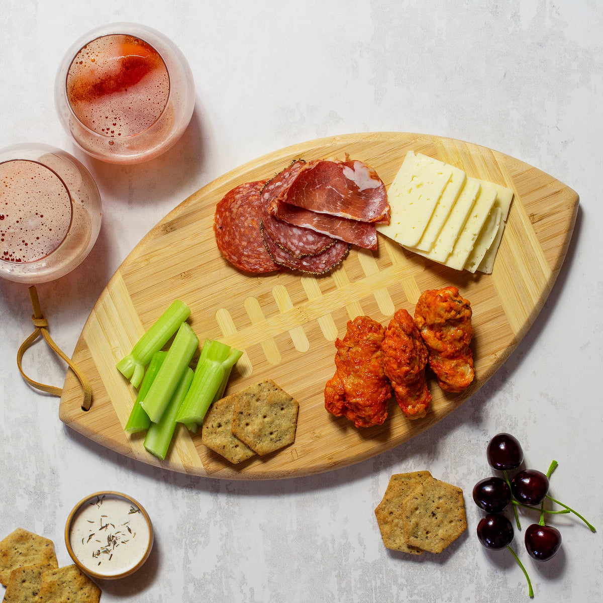 Football Shaped Cutting Board & Charcuterie Serving Tray