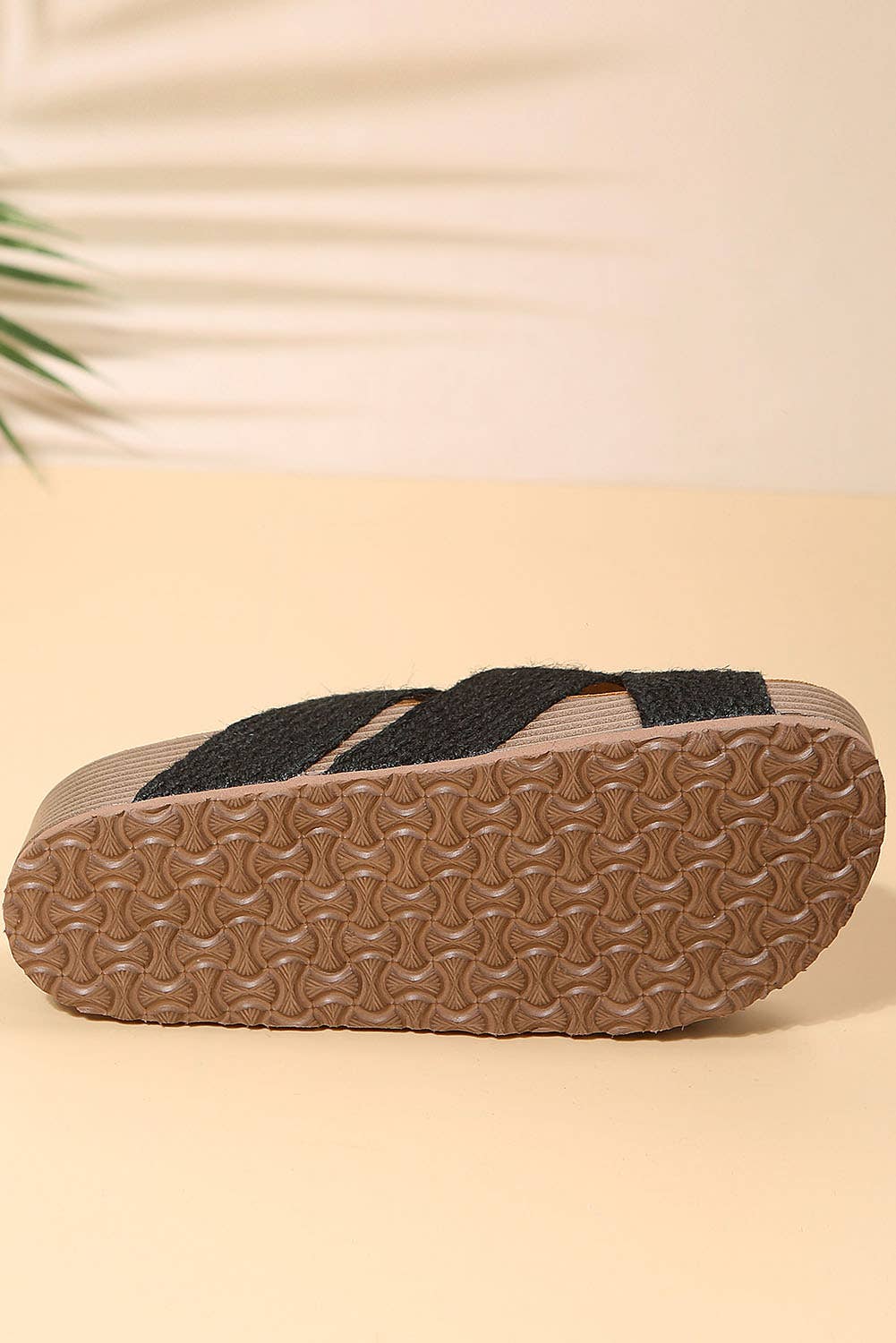 Woven Cross Criss Hollowed Slip-On Sandals