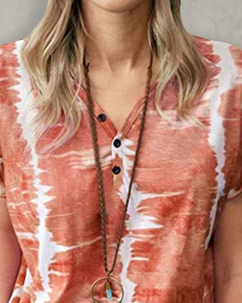 Tie dye short sleeve loose tshirts