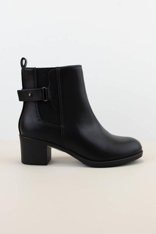 Chelsea Almond Toe Ankle Buckle Strap Boots