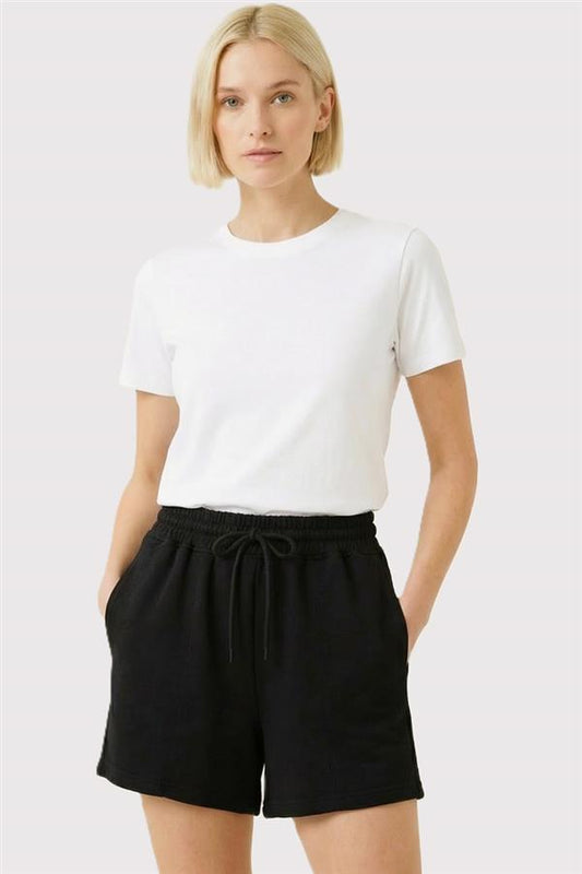 Elastic Draw Sting Waist Shorts with Pockets