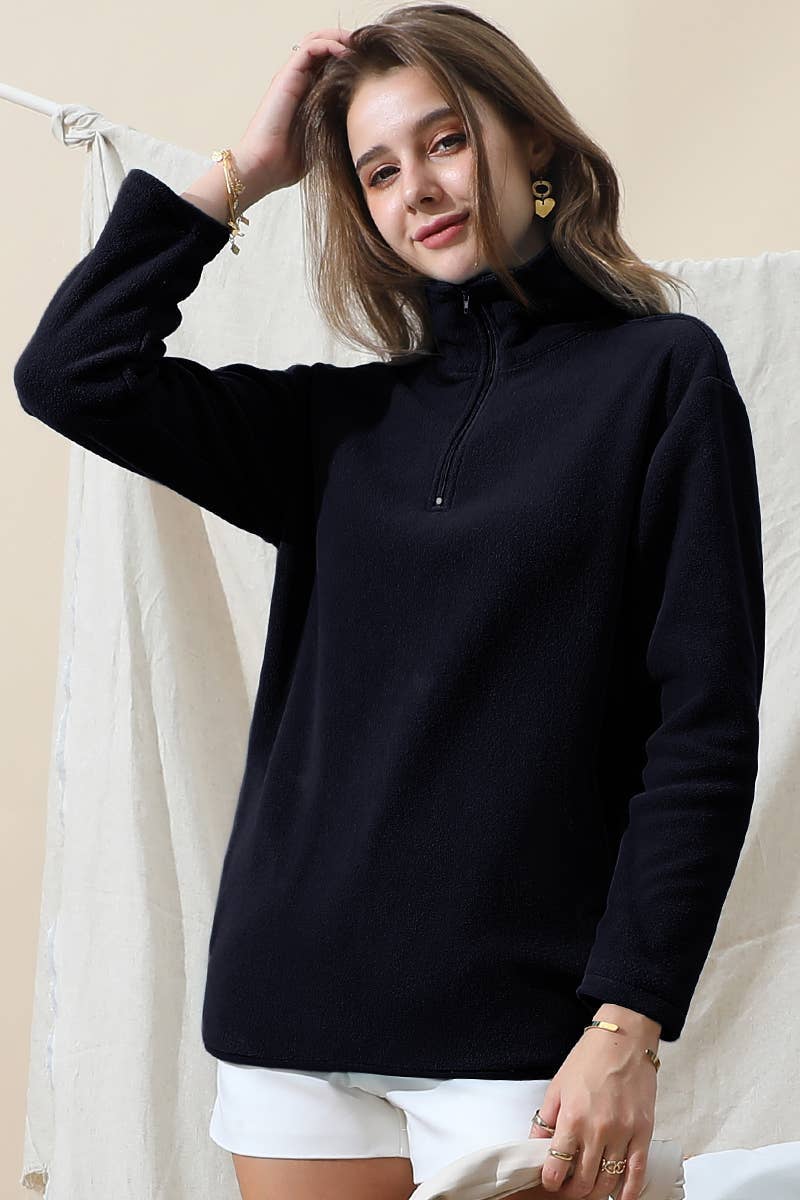 Zip Neck Lightweight Pullover Sweatshirt