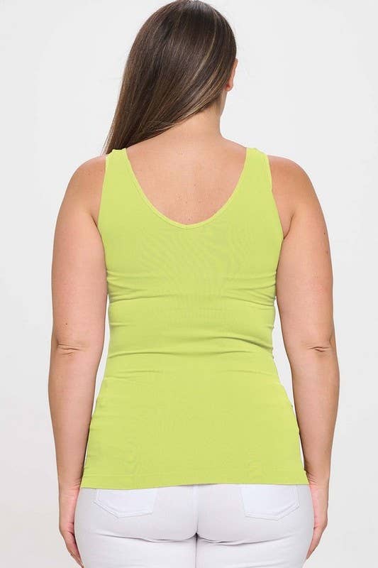 Reversible V or U Neckline Seamless Tank (One Size & Plus Size)