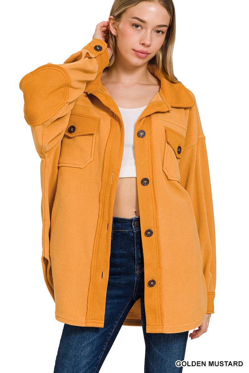 Oversized Basic Fleece Shacket