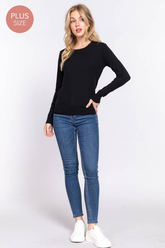 Long Sleeve Crew Neck Basic Sweater