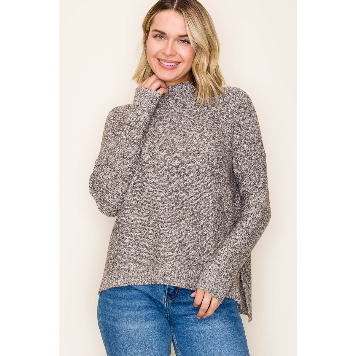 Mock Neck Boxy Sweater