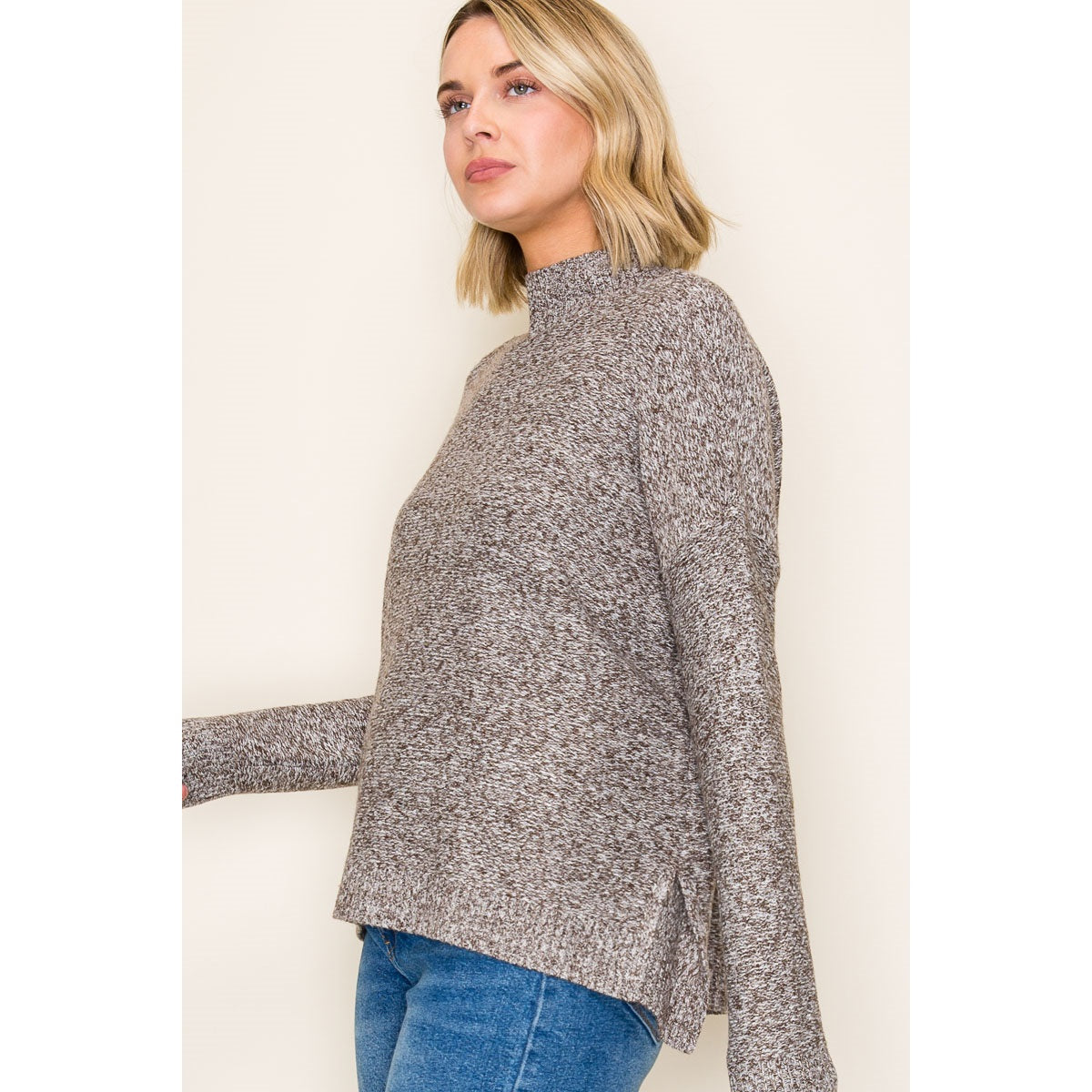 Mock Neck Boxy Sweater
