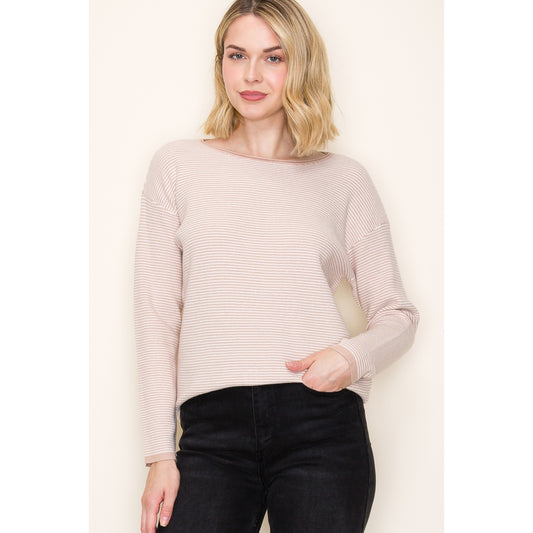 Waffle Textured Pullover Sweater