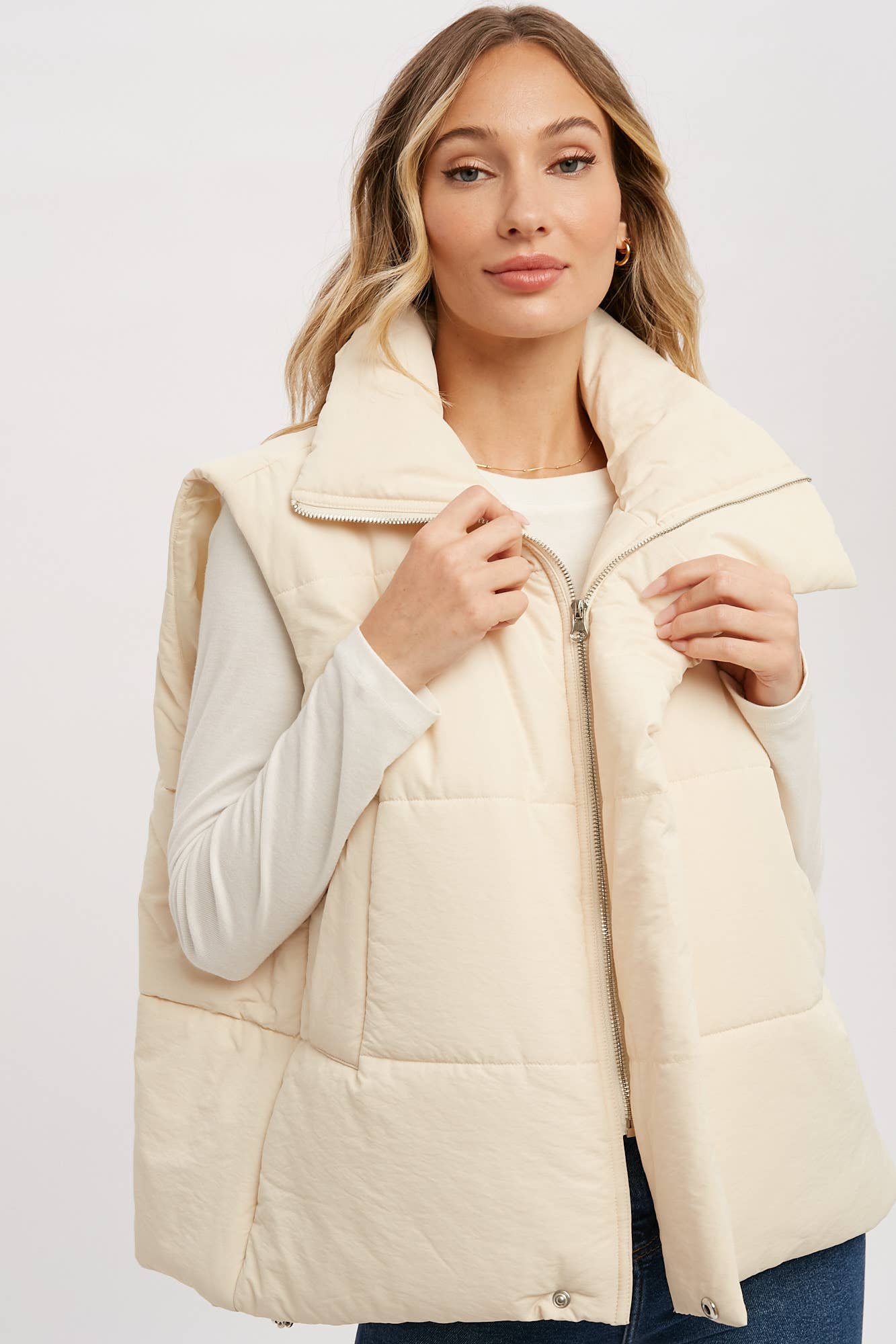 Oversized Puffer Vest (Mocha)