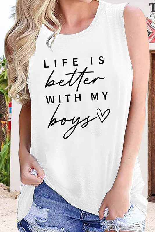 Life is Better with My Boys Graphic Tank Top