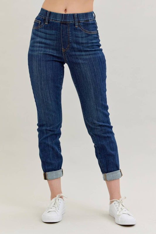 Judy Blue High Waisted Pull-on Double Cuff Slim (28 1/2" to 32" inseam)