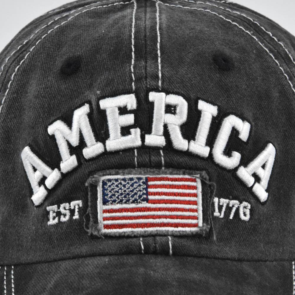 American Flag Embroidery Baseball Cap